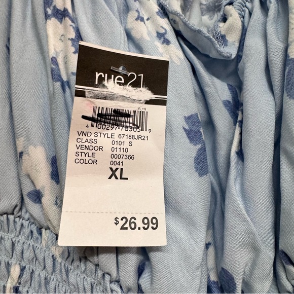 Rue21 blue floral blouse size XL women’s new with tag - Picture 2 of 4